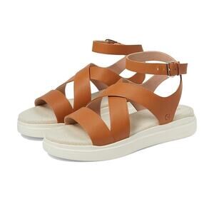 NWT Cole Haan Womens Grandpro Rally Castine Sandle Heeled Sandal,Pecan/Ivory-9.5